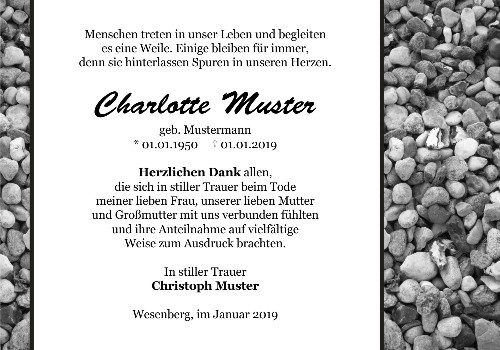 Danksagungskarten Trauer Berg