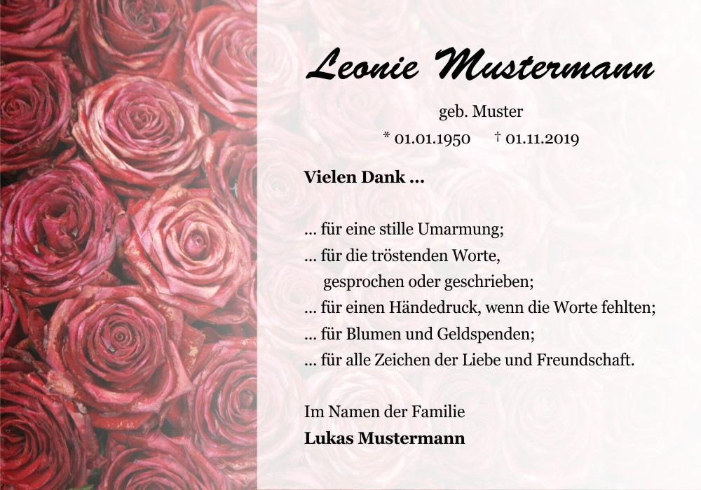 Danksagungskarten Trauer Blume