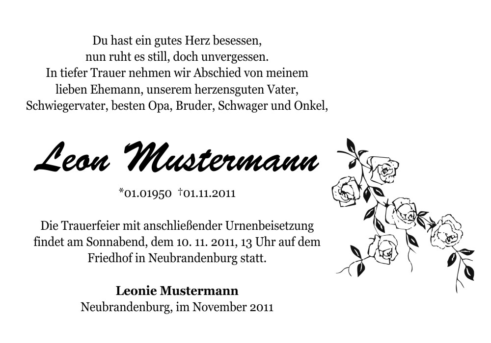 Danksagungskarten Trauer Blume