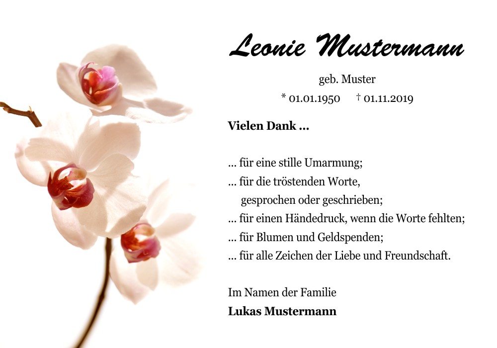 Danksagungskarten Trauer Blume