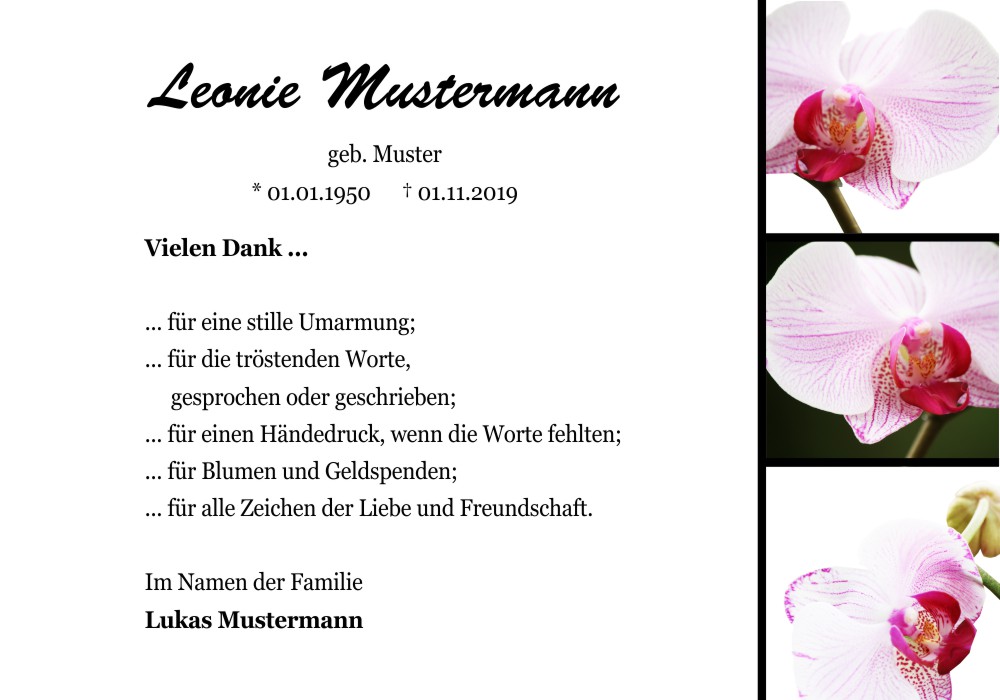 Danksagungskarten Trauer Blume