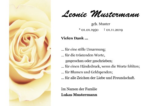 Danksagungskarten Trauer Blume