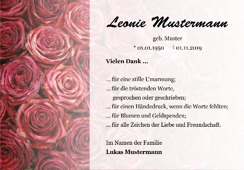 Danksagungskarten Trauer Blume