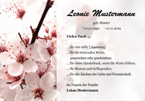 Danksagungskarten Trauer Blume