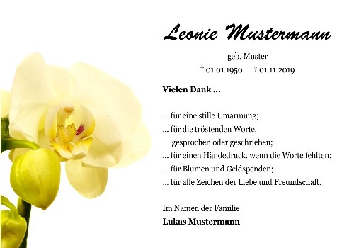 Danksagungskarten Trauer Blume