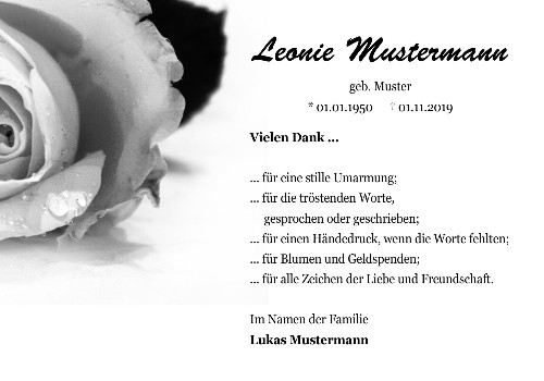 Danksagungskarten Trauer Blume