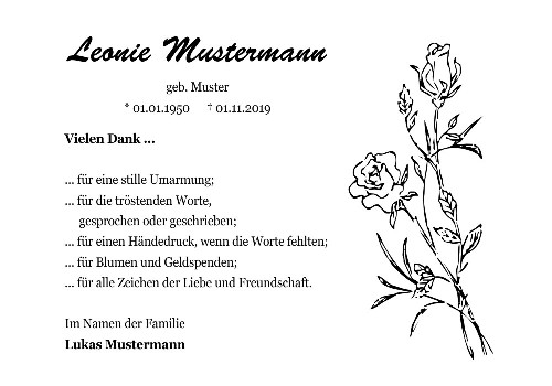 Danksagungskarten Trauer Blume