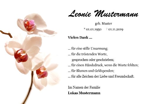 Danksagungskarten Trauer Blume