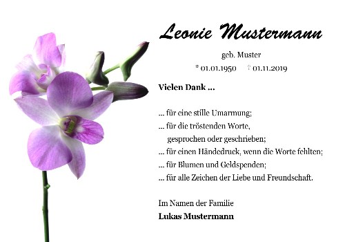 Danksagungskarten Trauer Blume