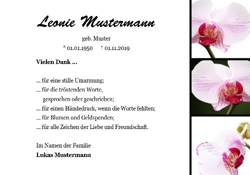 Danksagungskarten Trauer Blume