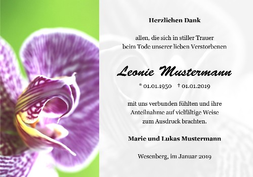 Danksagungskarten Trauer Blume