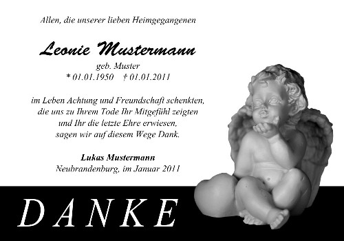 Danksagungskarten Trauer Engel