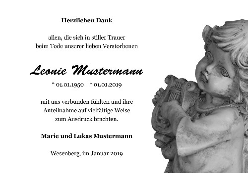 Danksagungskarten Trauer Engel