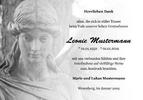 Danksagungskarten Trauer Engel