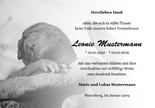 Danksagungskarten Trauer Engel