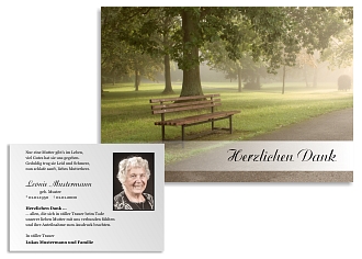 Danksagungskarten Trauer Bank