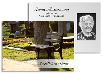 Danksagungskarten Trauer Bank