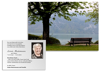 Danksagungskarten Trauer Bank