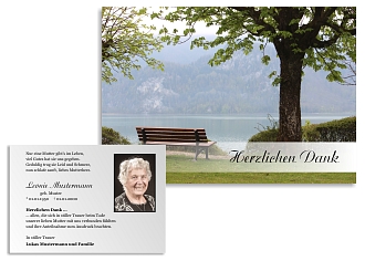 Danksagungskarten Trauer Bank