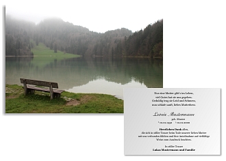 Danksagungskarten Trauer Bank