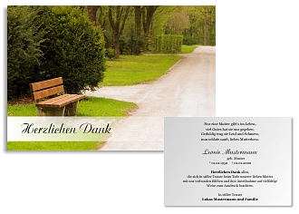 Danksagungskarten Trauer Bank