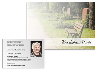 Danksagungskarten Trauer Bank