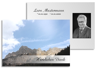Danksagungskarten Trauer Berg