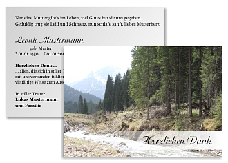 Danksagungskarten Trauer Berg