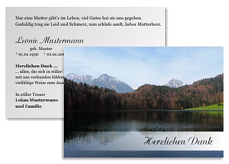 Danksagungskarten Trauer Berg