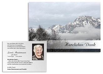 Danksagungskarten Trauer Berg