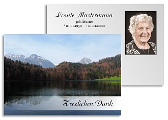 Danksagungskarten Trauer Berg