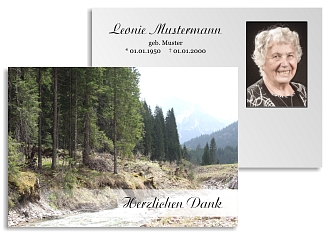 Danksagungskarten Trauer Berg