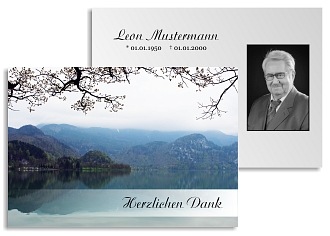 Danksagungskarten Trauer Berg