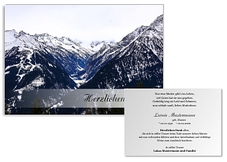 Danksagungskarten Trauer Berg