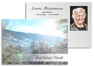 Danksagungskarten Trauer Berg