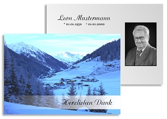 Danksagungskarten Trauer Berg