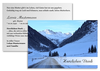 Danksagungskarten Trauer Berg