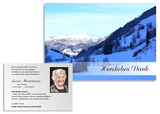 Danksagungskarten Trauer Berg