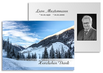 Danksagungskarten Trauer Berg