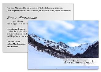 Danksagungskarten Trauer Berg