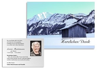 Danksagungskarten Trauer Berg