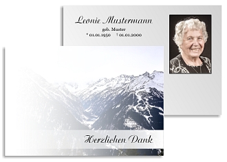 Danksagungskarten Trauer Berg
