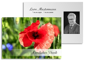 Danksagungskarten Trauer Blume