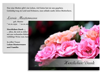 Danksagungskarten Trauer Blume