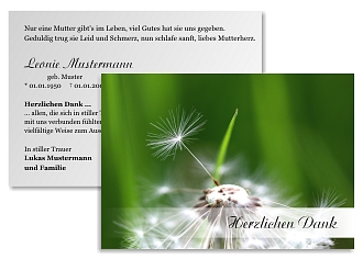 Danksagungskarten Trauer Blume