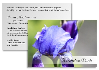 Danksagungskarten Trauer Blume