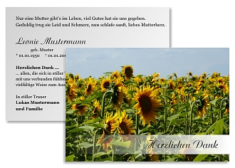 Danksagungskarten Trauer Blume