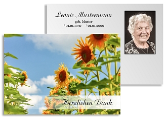 Danksagungskarten Trauer Blume