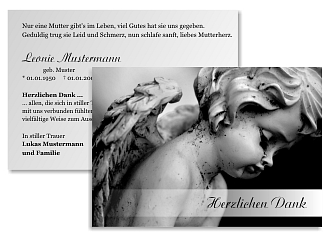 Danksagungskarten Trauer Engel