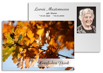 Danksagungskarten Trauer Herbst
